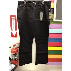 Diane Gilman new classic stretch bootleg mid rise black jeans size 16PW new HSN